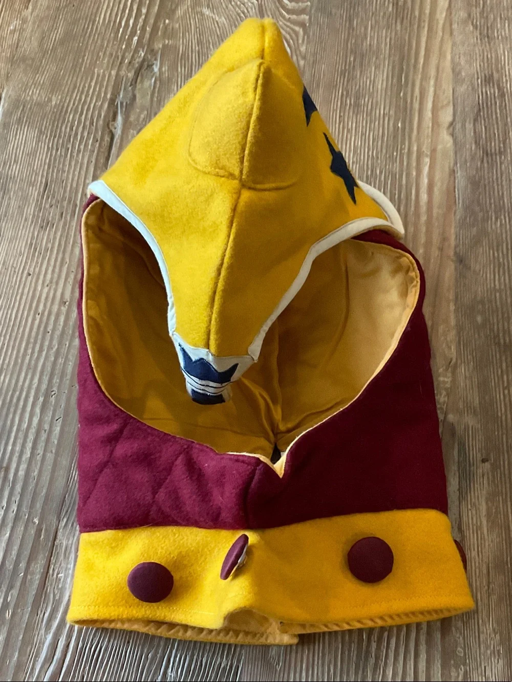 Renaissance knight hood kids Yellow & Burgundy Star Crescent Costume